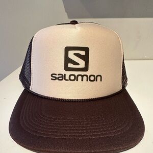 Salomon Black and Cream Logo Cap